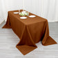90"x132" Cinnamon Brown Seamless Polyester Rectangular Tablecloth