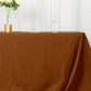 90"x132" Cinnamon Brown Seamless Polyester Rectangular Tablecloth