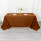 90"x132" Cinnamon Brown Seamless Polyester Rectangular Tablecloth