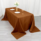 90"x132" Cinnamon Brown Seamless Polyester Rectangular Tablecloth