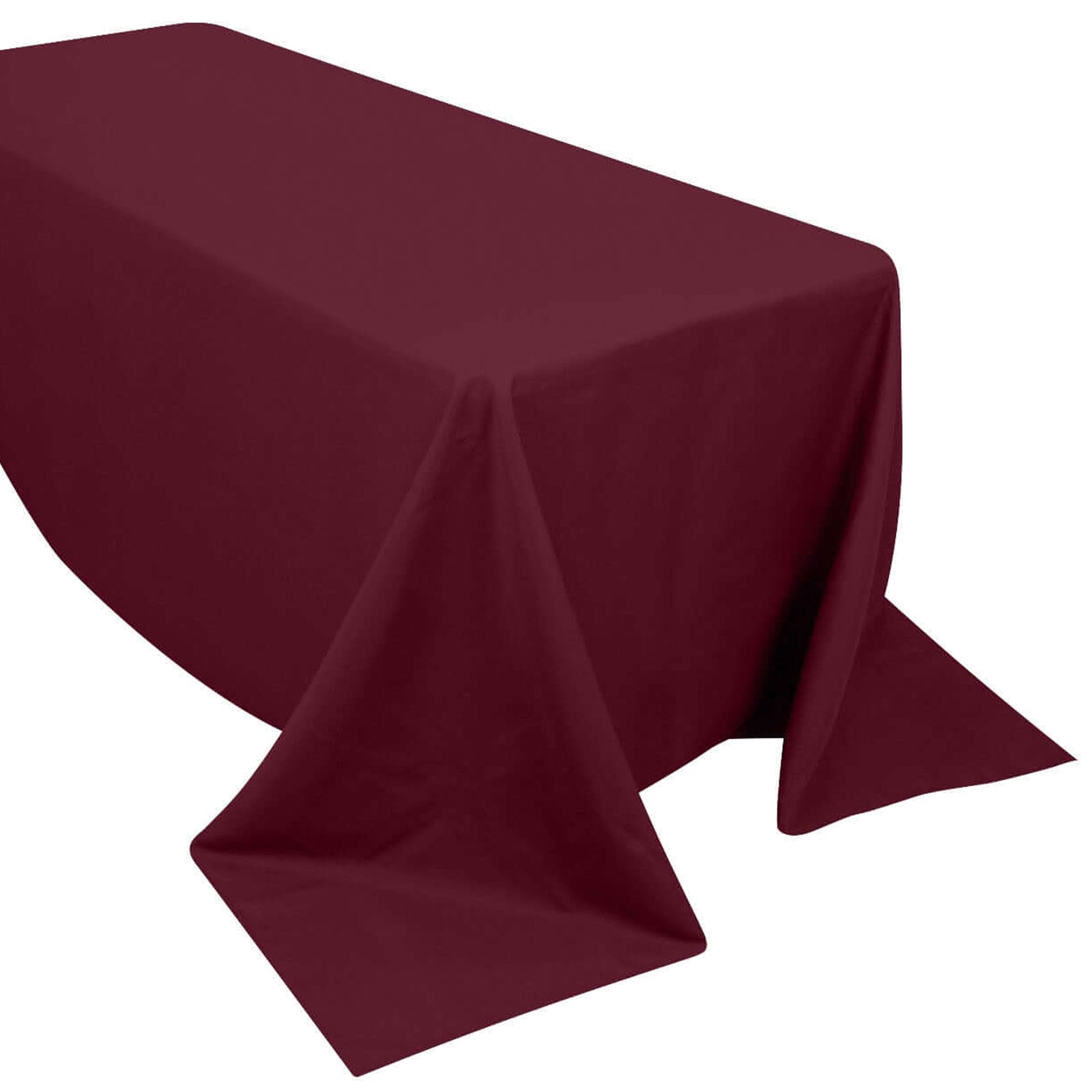 90x132inch Burgundy 200 GSM Seamless Premium Polyester Rectangular Tablecloth