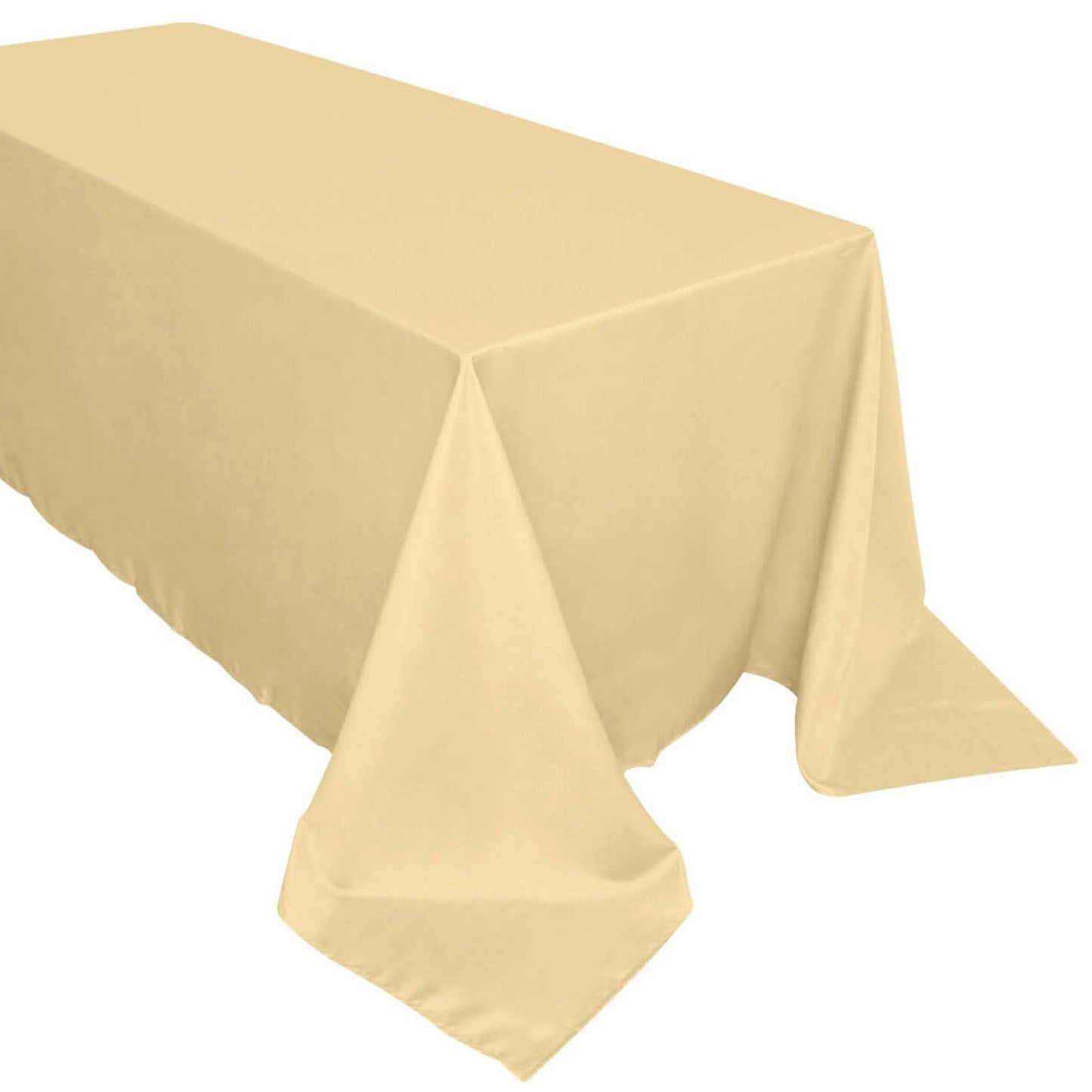 Rectangular Tablecloth Champagne 90 Inch x 132 Inch Polyester