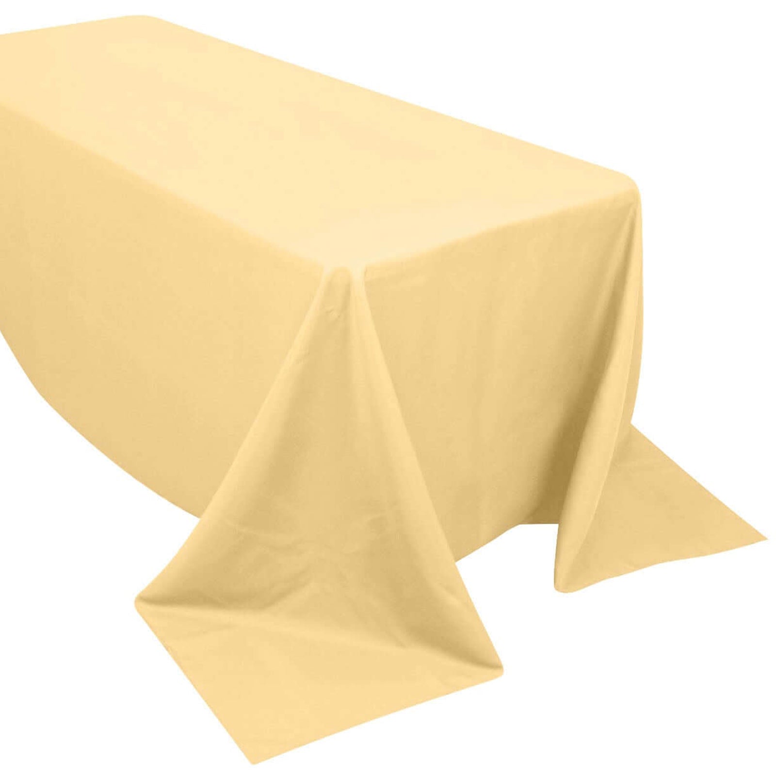 90x132inch Champagne 200 GSM Seamless Premium Polyester Rectangular Tablecloth