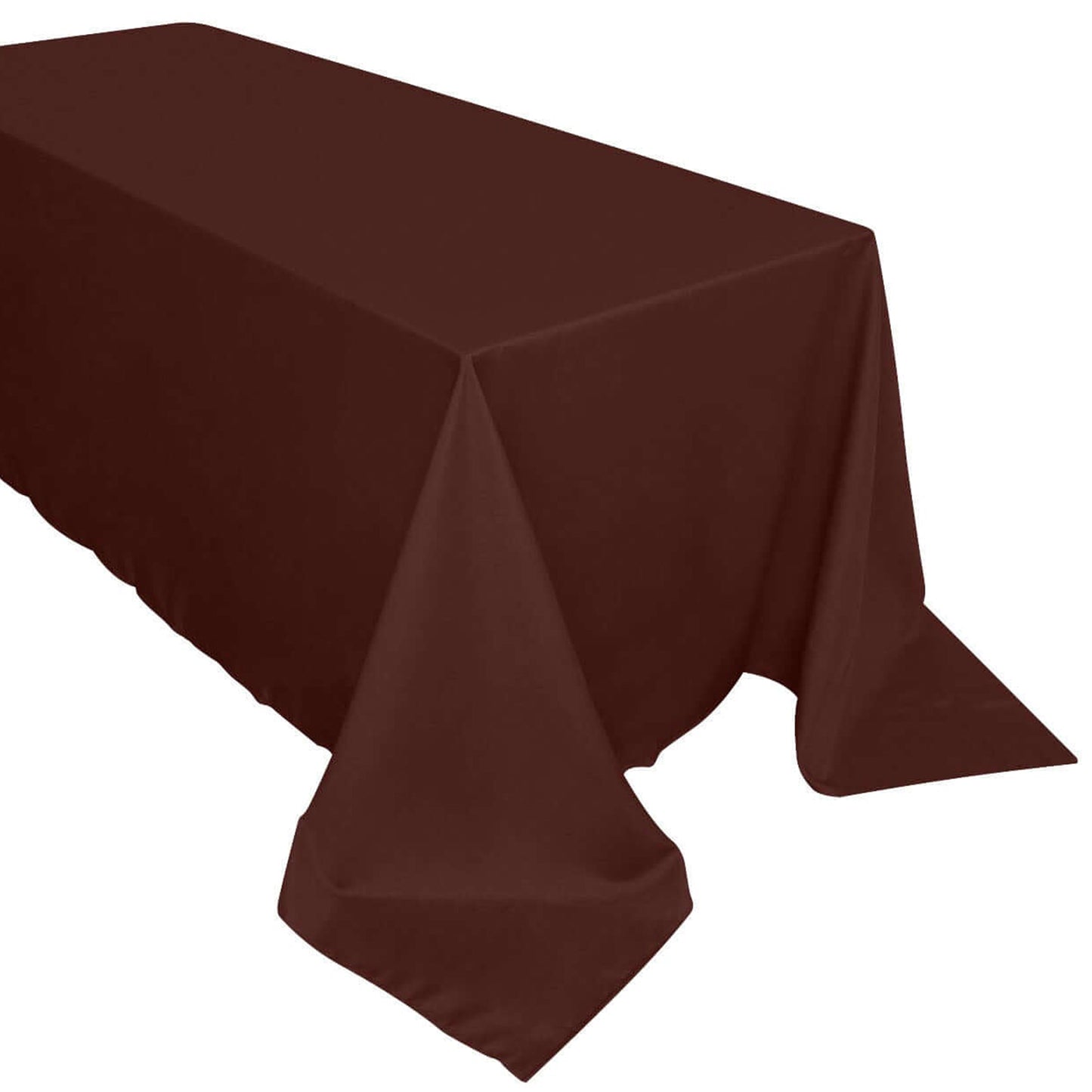 Rectangular Tablecloth 90 Inch x 132 Inch In Chocolate Polyester