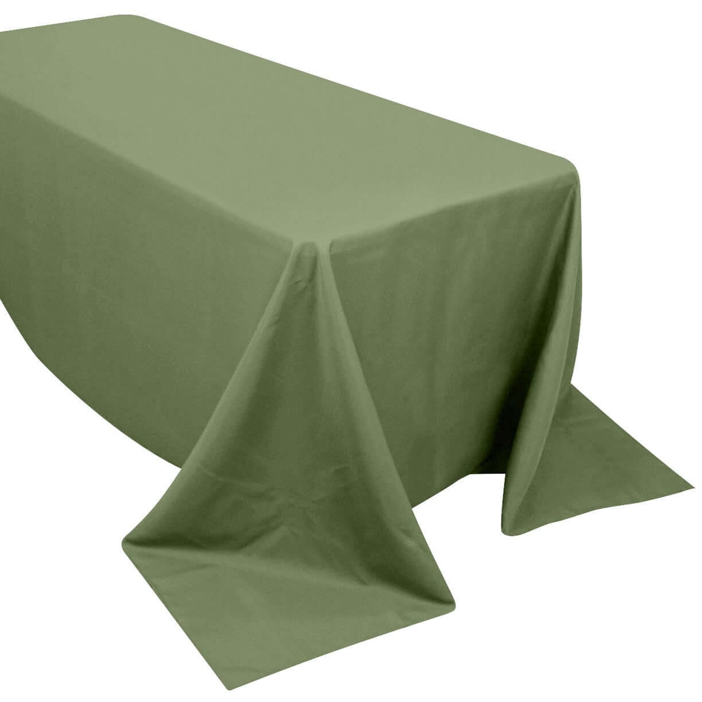 90"x132" Dusty Sage Green Seamless Premium Polyester Rectangular Tablecloth - 220GSM