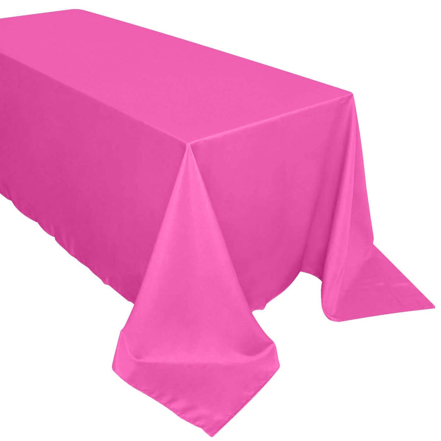 Rectangular Tablecloth 90 Inch x 132 Inch In Fuchsia Polyester