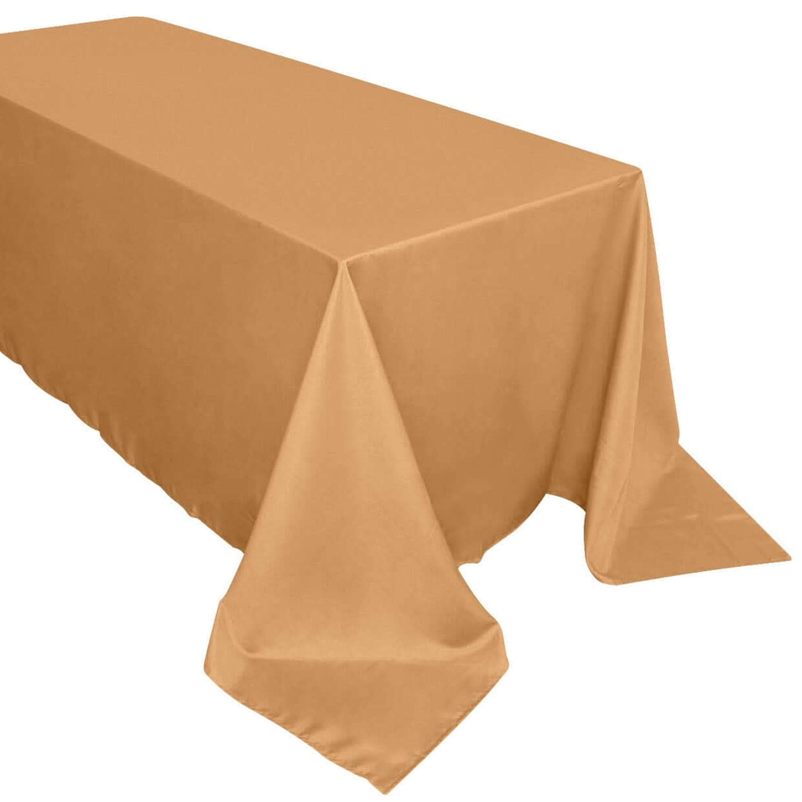 90 x 132 inches Gold Polyester Rectangular Tablecloth