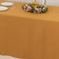90"x132" Gold Seamless Premium Polyester Rectangular Tablecloth - 220GSM for 6 Foot Table With Floor-Length Drop
