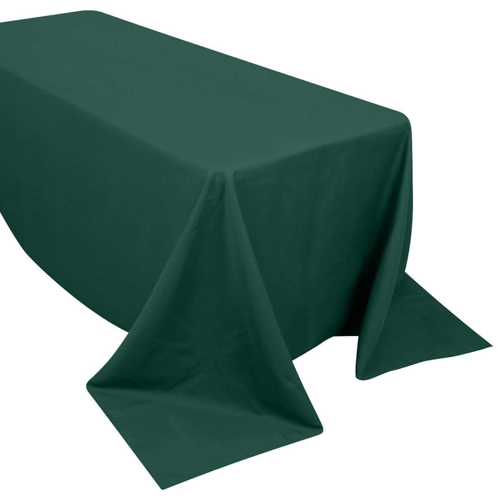 90x132inch Hunter Emerald Green 200 GSM Premium Polyester Rectangular Tablecloth