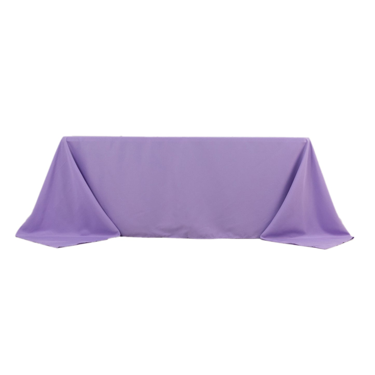 90"x132" Lavender Lilac Seamless Premium Polyester Rectangular Tablecloth - 220GSM for 6 Foot Table With Floor-Length Drop