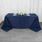 90"x132" Navy Blue Seamless Premium Polyester Rectangular Tablecloth - 220GSM