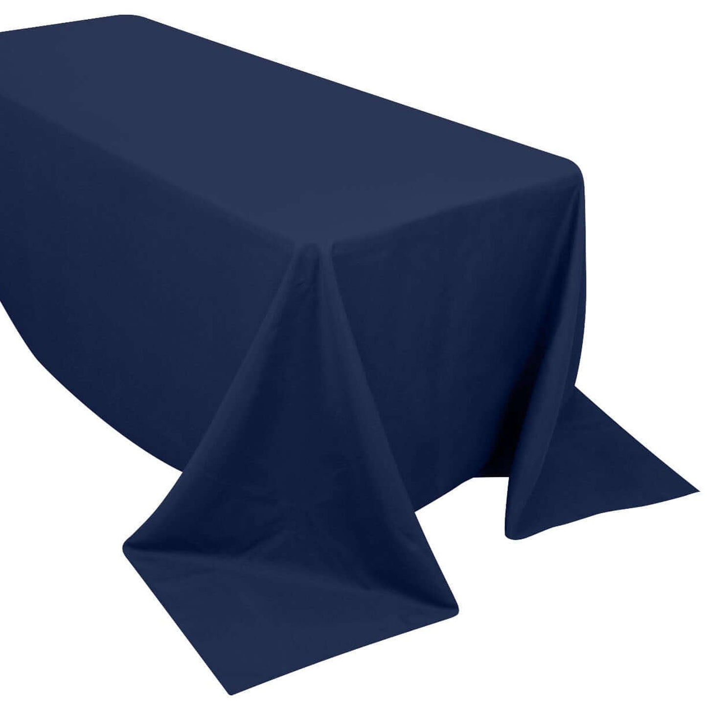 90x132inch Navy Blue 200 GSM Seamless Premium Polyester Rectangular Tablecloth