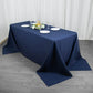 90x132inch Navy Blue 200 GSM Seamless Premium Polyester Rectangular Tablecloth