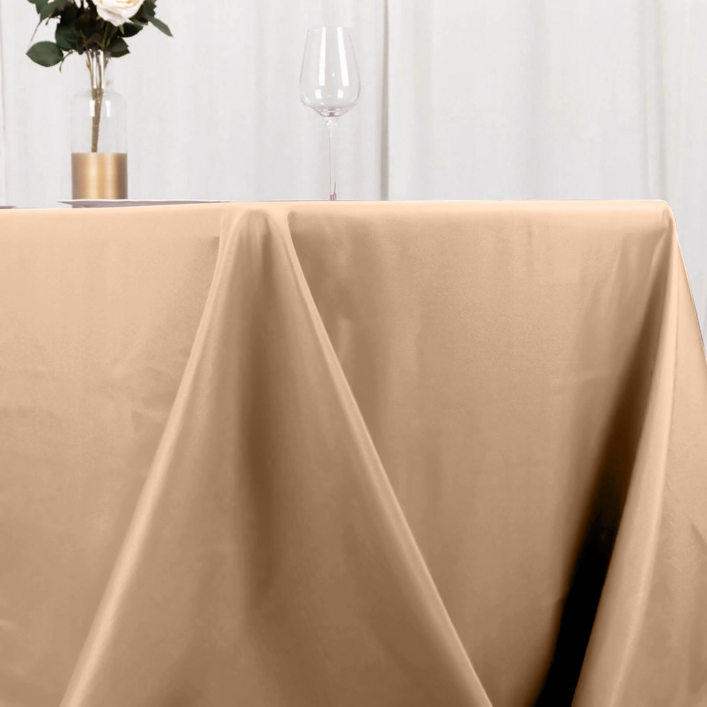 90"x132" Nude Seamless Polyester Rectangular Tablecloth