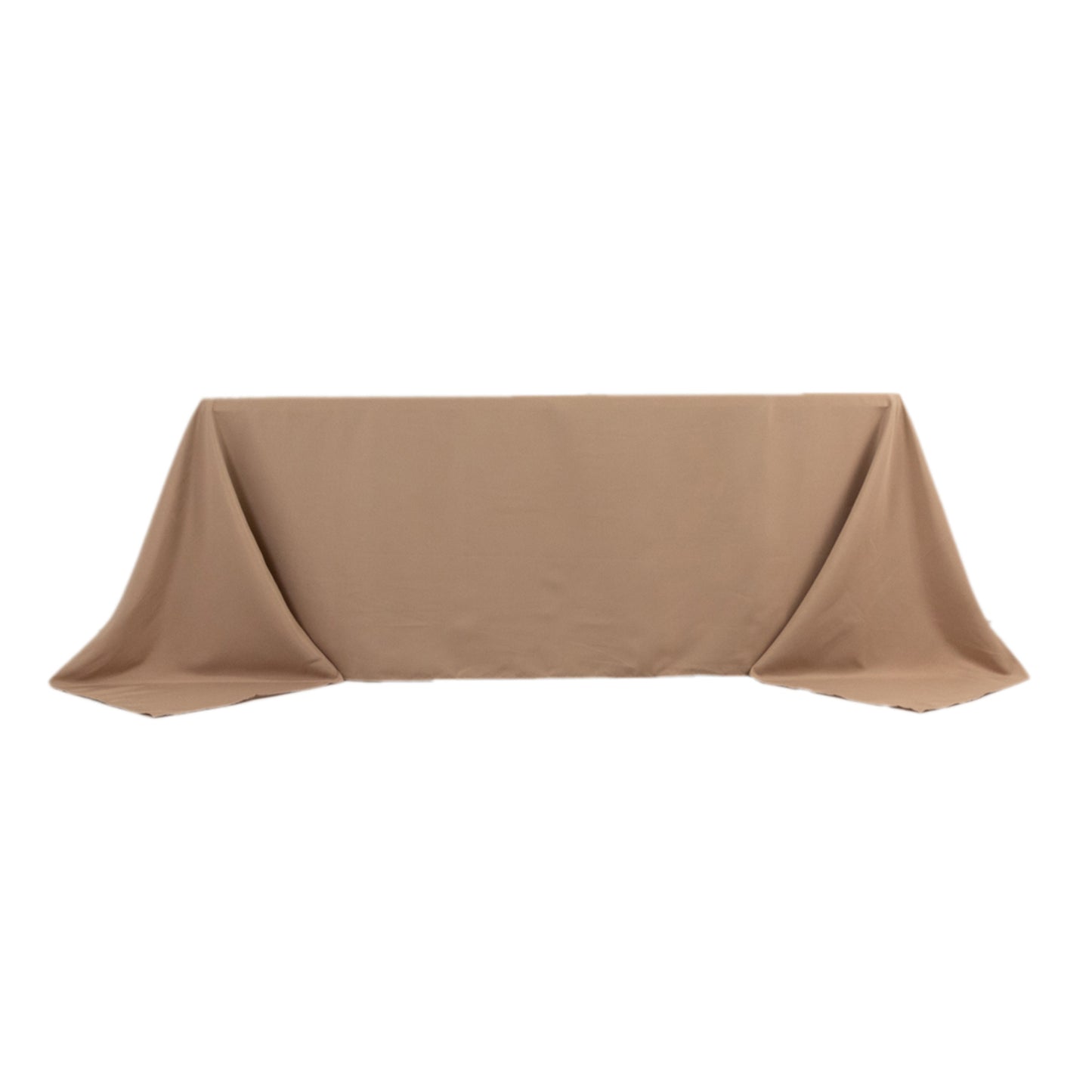 90"x132" Nude Seamless Premium Polyester Rectangular Tablecloth - 220GSM for 6 Foot Table With Floor-Length Drop