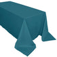 90x132 Inch Tablecloth Peacock Teal Rectangular Polyester