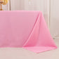 90"x132" Pink Seamless Premium Polyester Rectangular Tablecloth - 220GSM for 6 Foot Table With Floor-Length Drop