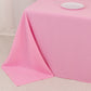 90"x132" Pink Seamless Premium Polyester Rectangular Tablecloth - 220GSM for 6 Foot Table With Floor-Length Drop