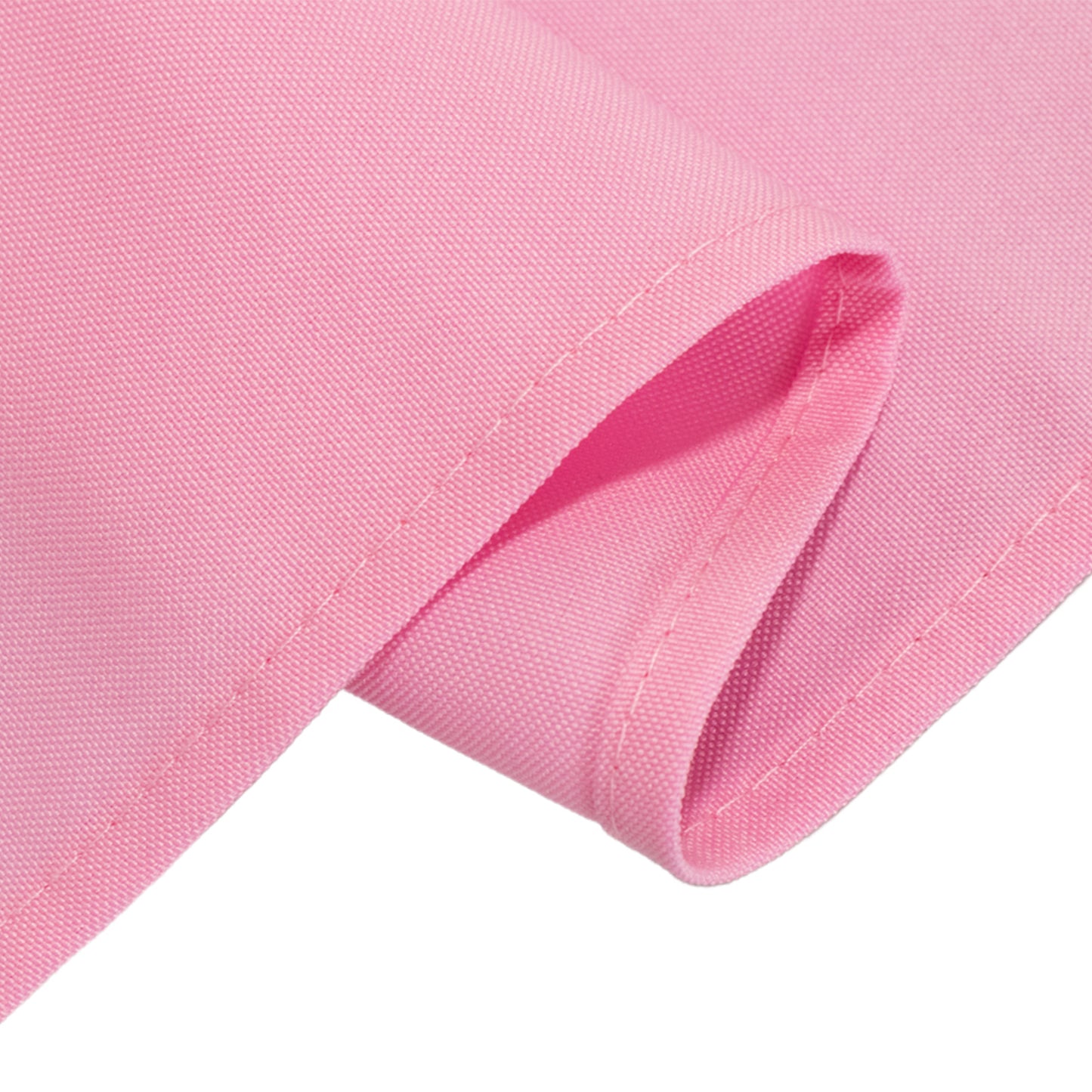 90"x132" Pink Seamless Premium Polyester Rectangular Tablecloth - 220GSM for 6 Foot Table With Floor-Length Drop