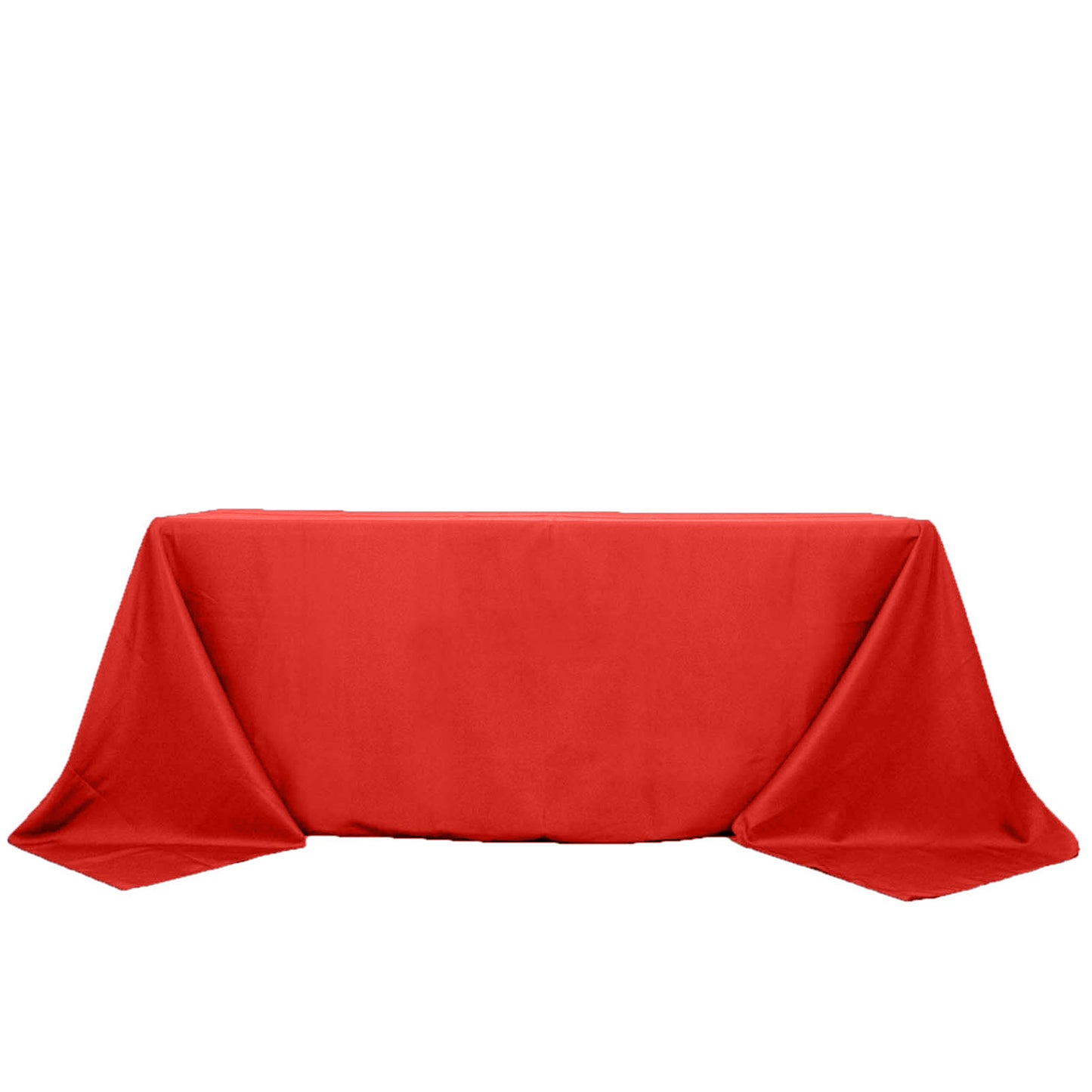 90"x132" Red Seamless Premium Polyester Rectangular Tablecloth - 220GSM