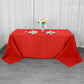 90"x132" Red Seamless Premium Polyester Rectangular Tablecloth - 220GSM