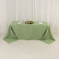 90"x132" Sage Green Seamless Premium Polyester Rectangular Tablecloth - 220GSM for 6 Foot Table With Floor-Length Drop