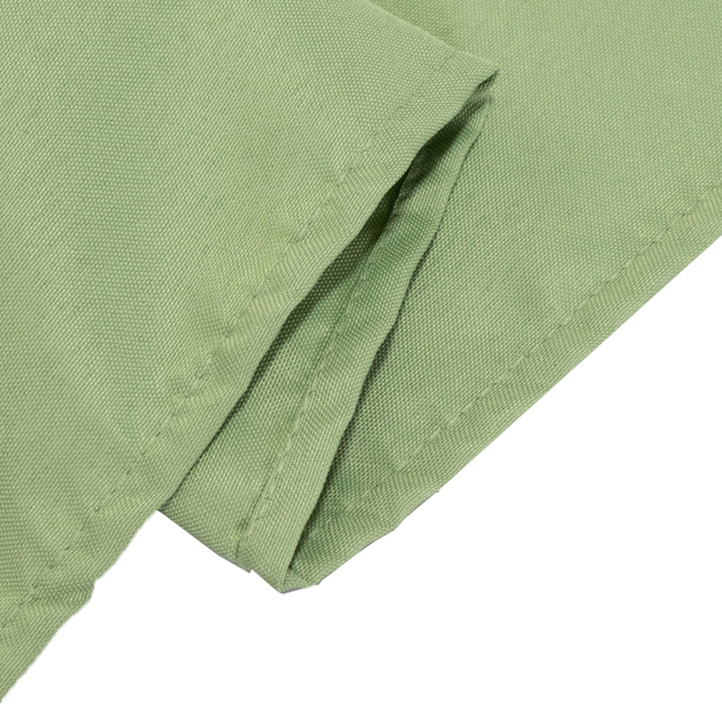 90"x132" Sage Green Seamless Premium Polyester Rectangular Tablecloth - 220GSM for 6 Foot Table With Floor-Length Drop