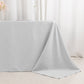 90"x132" Silver Seamless Premium Polyester Rectangular Tablecloth - 220GSM for 6 Foot Table With Floor-Length Drop