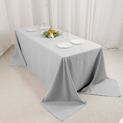 Versatile Silver Rectangular Tablecloth