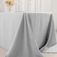 90"x132" Silver Seamless Premium Polyester Rectangular Tablecloth - 220GSM for 6 Foot Table With Floor-Length Drop