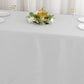 90"x132" Silver Seamless Premium Polyester Rectangular Tablecloth - 220GSM for 6 Foot Table With Floor-Length Drop