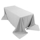 90"x132" Silver Seamless Premium Polyester Rectangular Tablecloth - 220GSM for 6 Foot Table With Floor-Length Drop
