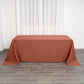 90"x132" Terracotta (Rust) Seamless Polyester Rectangular Tablecloth