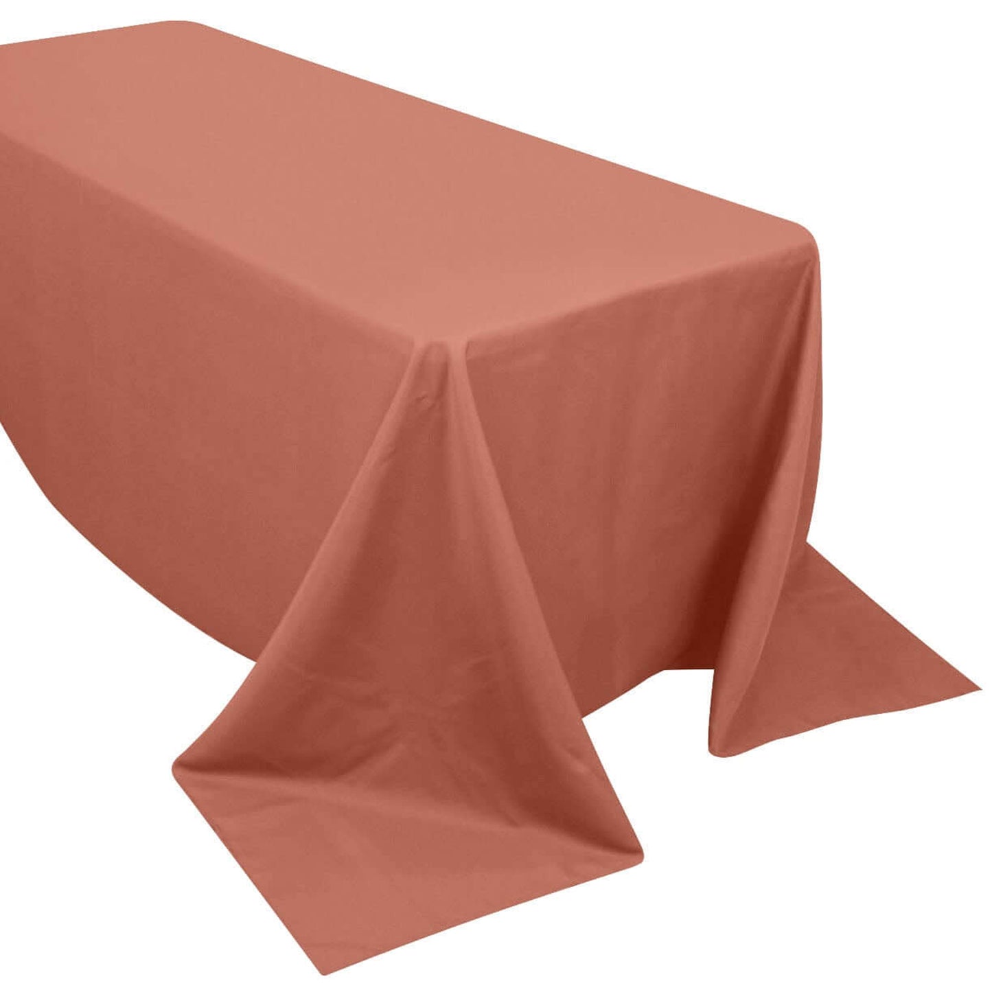 90x132inch Terracotta 200 GSM Seamless Premium Polyester Rectangular Tablecloth