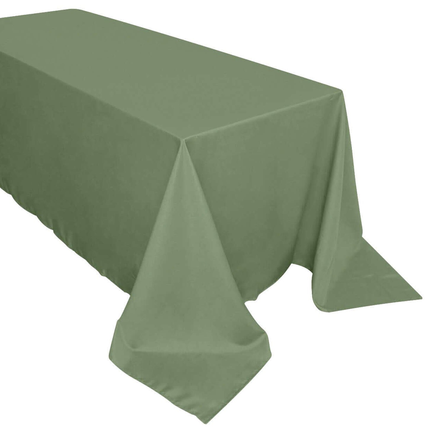 90 Inch x 132 Inch Rectangular Polyester Tablecloth Olive Green