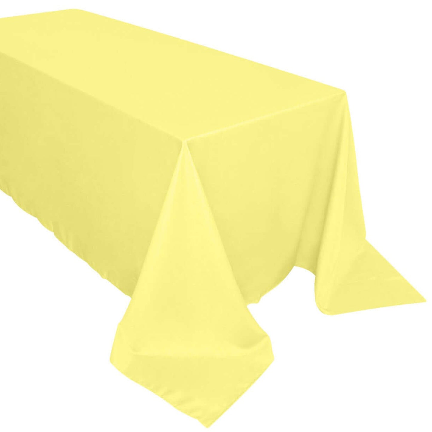 Yellow Color Polyester Rectangular Tablecloth 90 Inch x 132 Inch