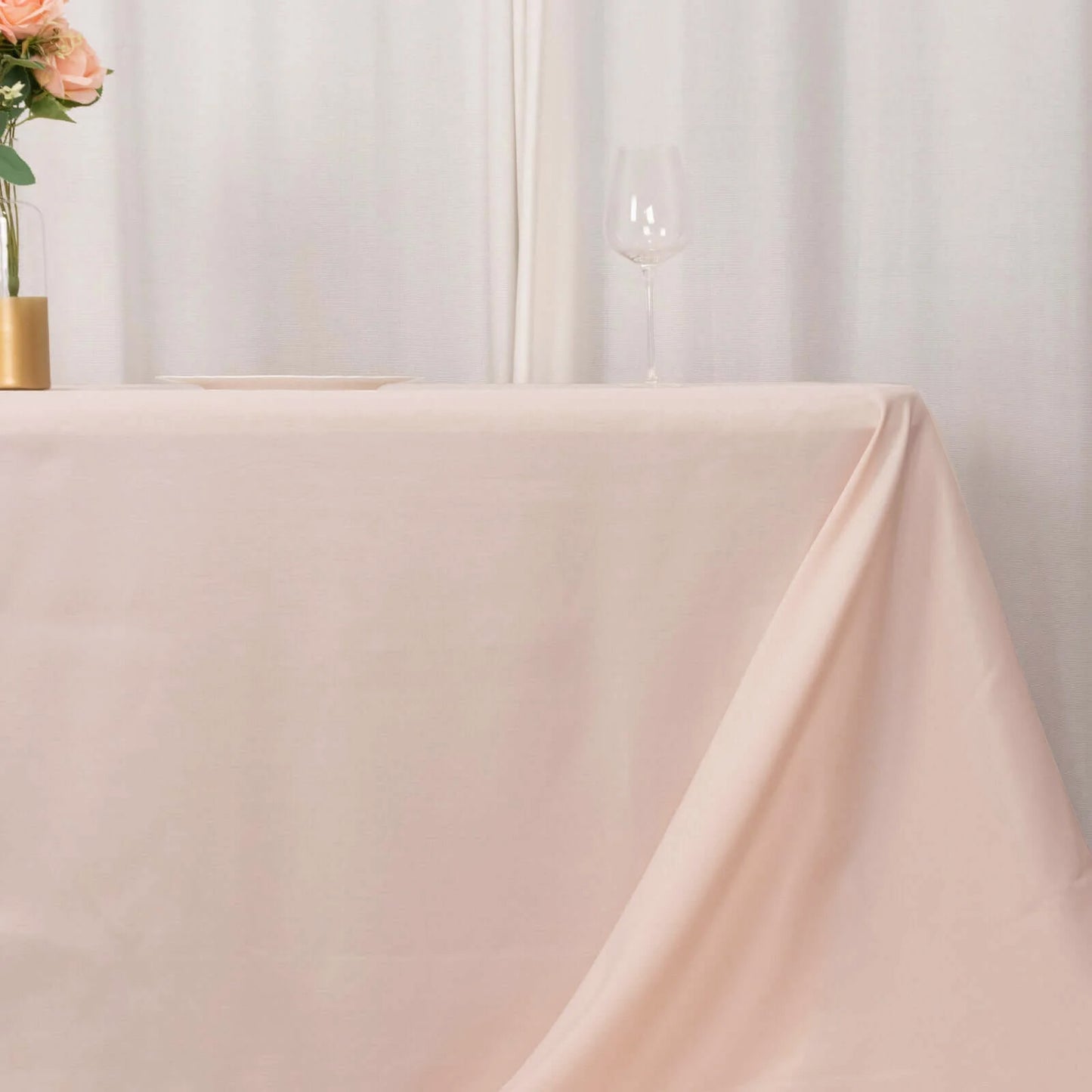 90"x156" Blush Seamless Premium Polyester Rectangular Tablecloth - 220GSM