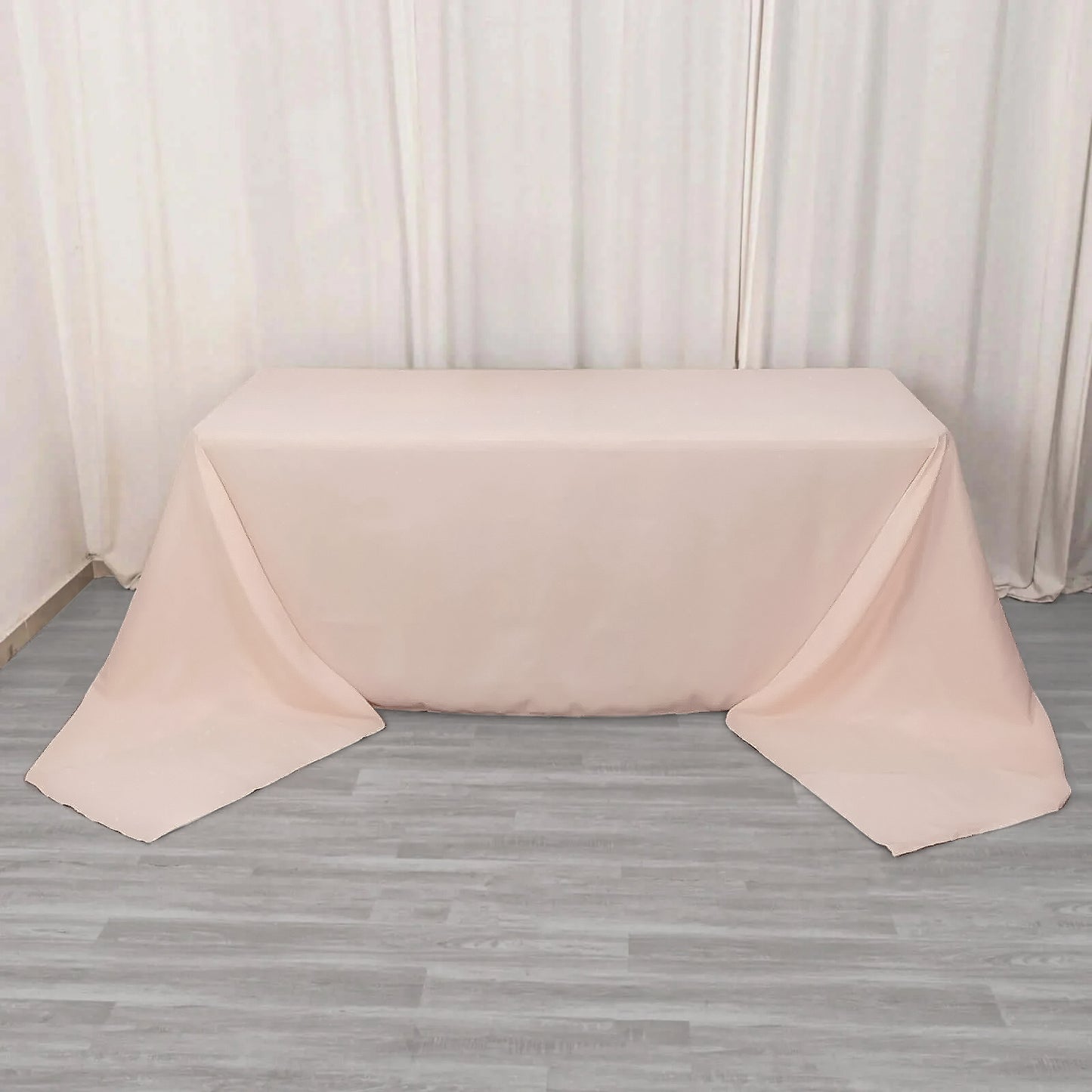 90"x156" Blush Seamless Premium Polyester Rectangular Tablecloth - 220GSM