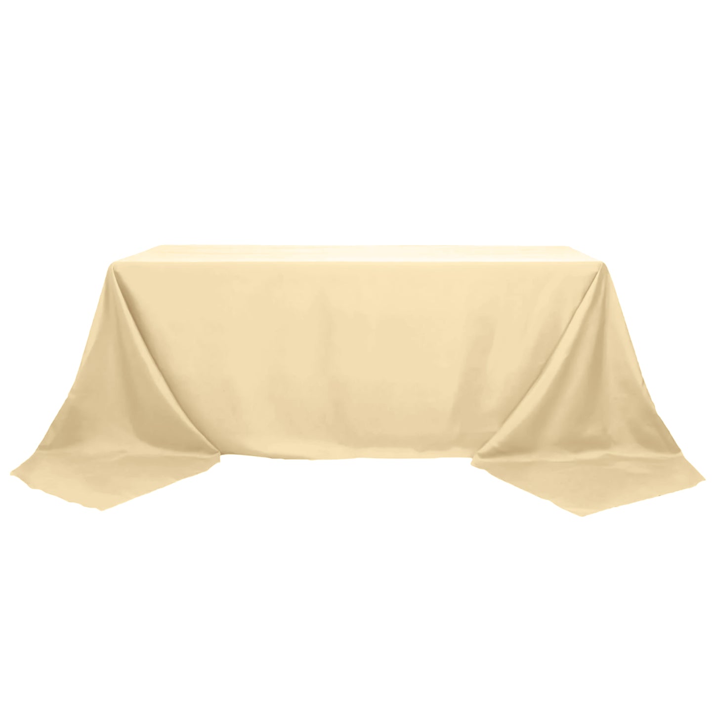 Beige Polyester Rectangular Tablecloth 90 Inch x 156 Inch  