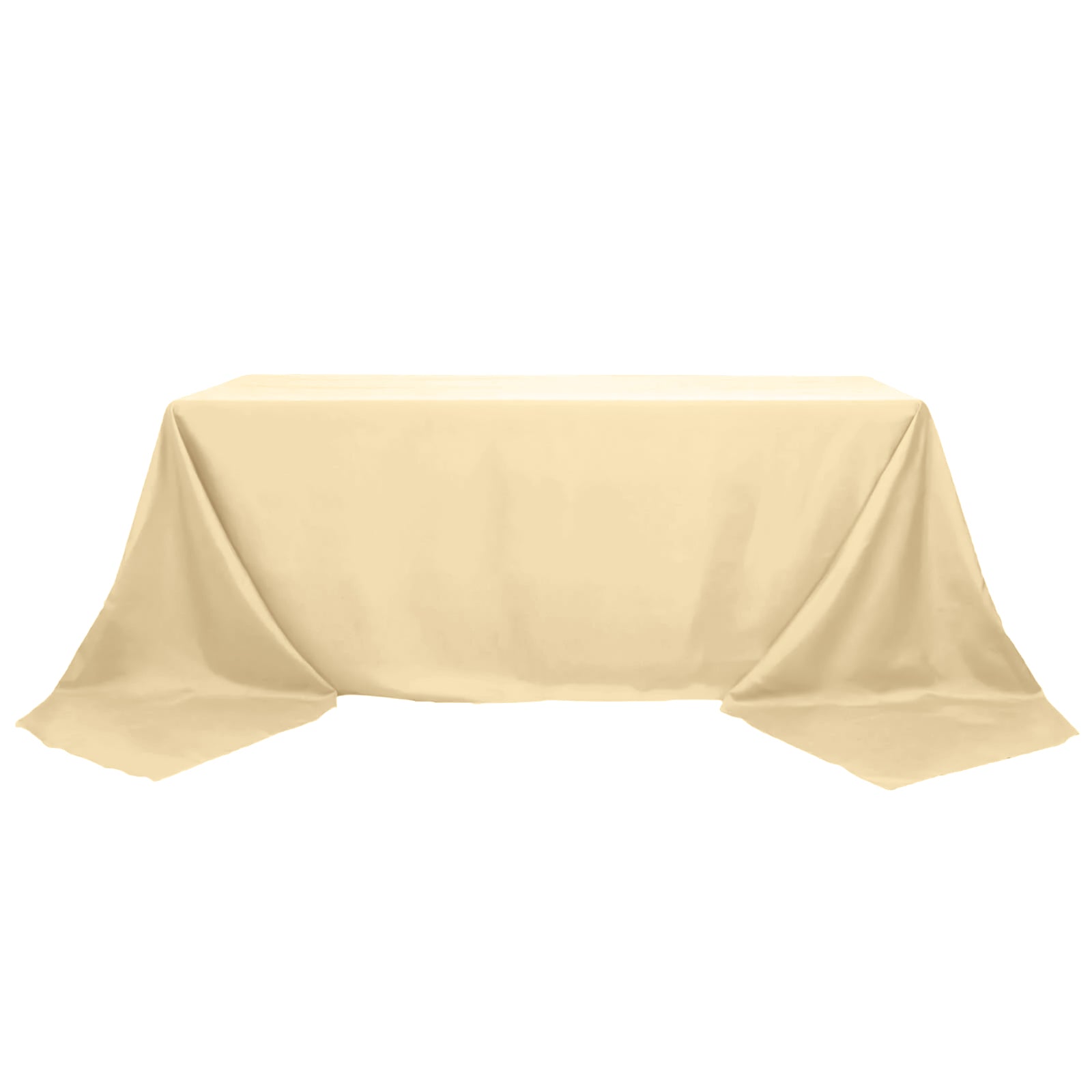 Beige Polyester Rectangular Tablecloth 90 Inch x 156 Inch  