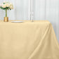 90"x156" Beige Seamless Polyester Rectangular Tablecloth