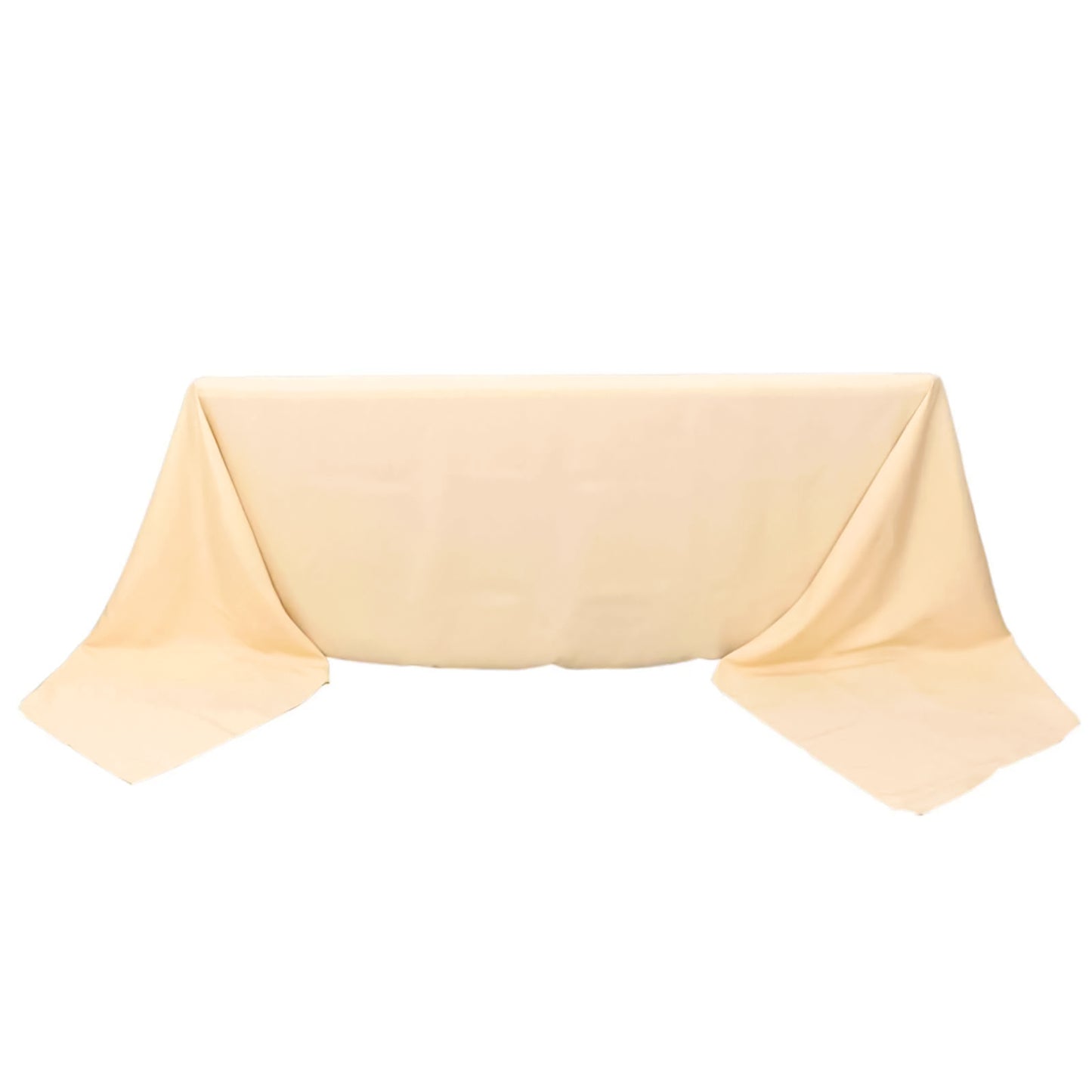 90"x156" Beige Seamless Premium Polyester Rectangular Tablecloth - 220GSM