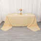 90"x156" Beige Seamless Premium Polyester Rectangular Tablecloth - 220GSM