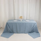 90"x156" Dusty Blue Seamless Premium Polyester Rectangular Tablecloth - 220GSM for 8 Foot Table With Floor-Length Drop