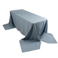90"x156" Dusty Blue Seamless Premium Polyester Rectangular Tablecloth - 220GSM for 8 Foot Table With Floor-Length Drop
