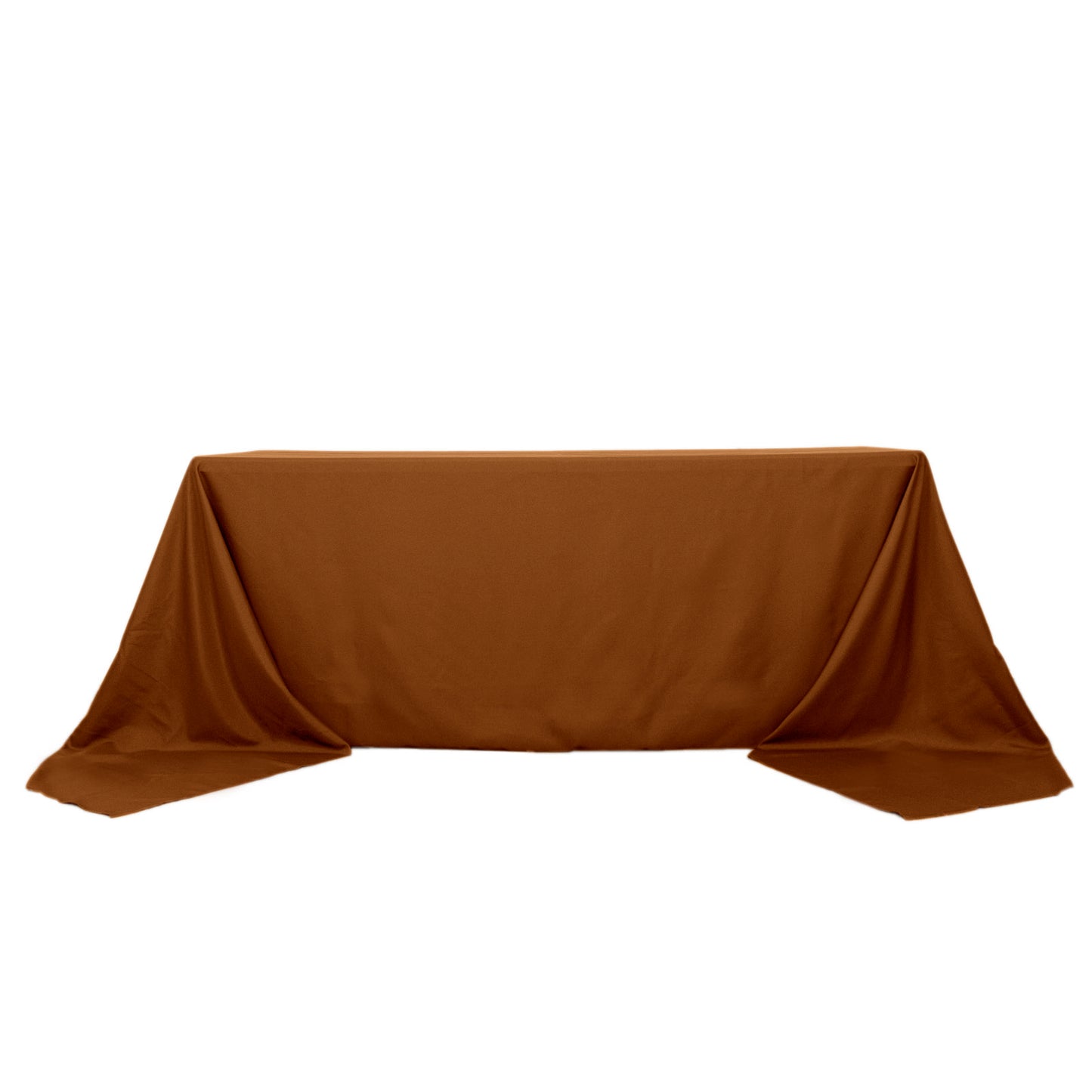 90"x156" Cinnamon Brown Seamless Polyester Rectangular Tablecloth