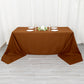 90"x156" Cinnamon Brown Seamless Polyester Rectangular Tablecloth