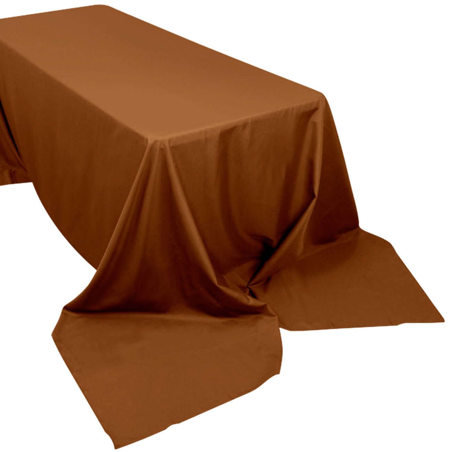 90"x156" Cinnamon Brown Seamless Polyester Rectangular Tablecloth