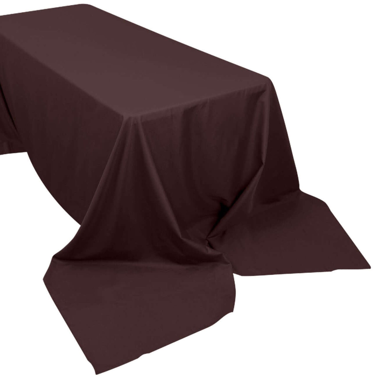 90 Inch x 156 Inch Tablecloth In Chocolate Polyester Rectangular