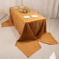 90"x156" Gold Seamless Premium Polyester Rectangular Tablecloth - 220GSM for 8 Foot Table With Floor-Length Drop
